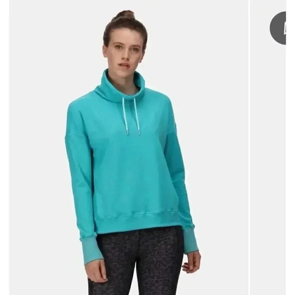 Regatta Women’s Great Outdoors‎ Teal Fleece Cowl Neck Pullover Size Large - Picture 1 of 9